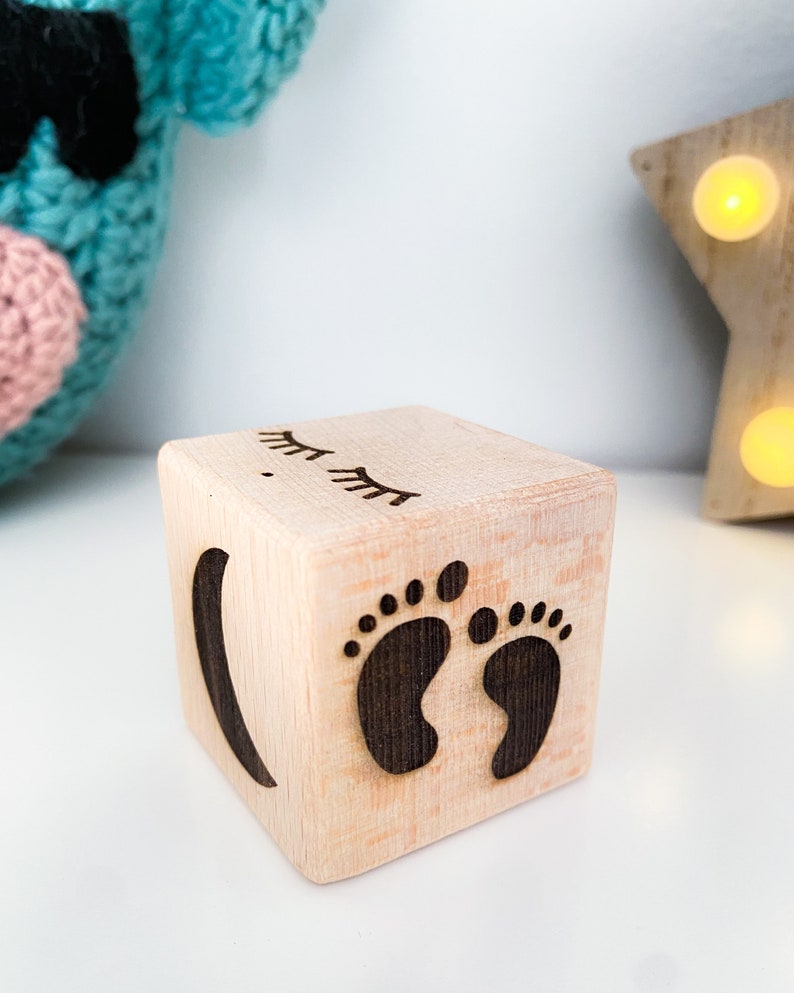 Personalized wooden letter blocks, Baby name blocks, 4x4 baby blocks, Alphabet cubes, Montessori baby toy, Natural wooden gift for kids image 5