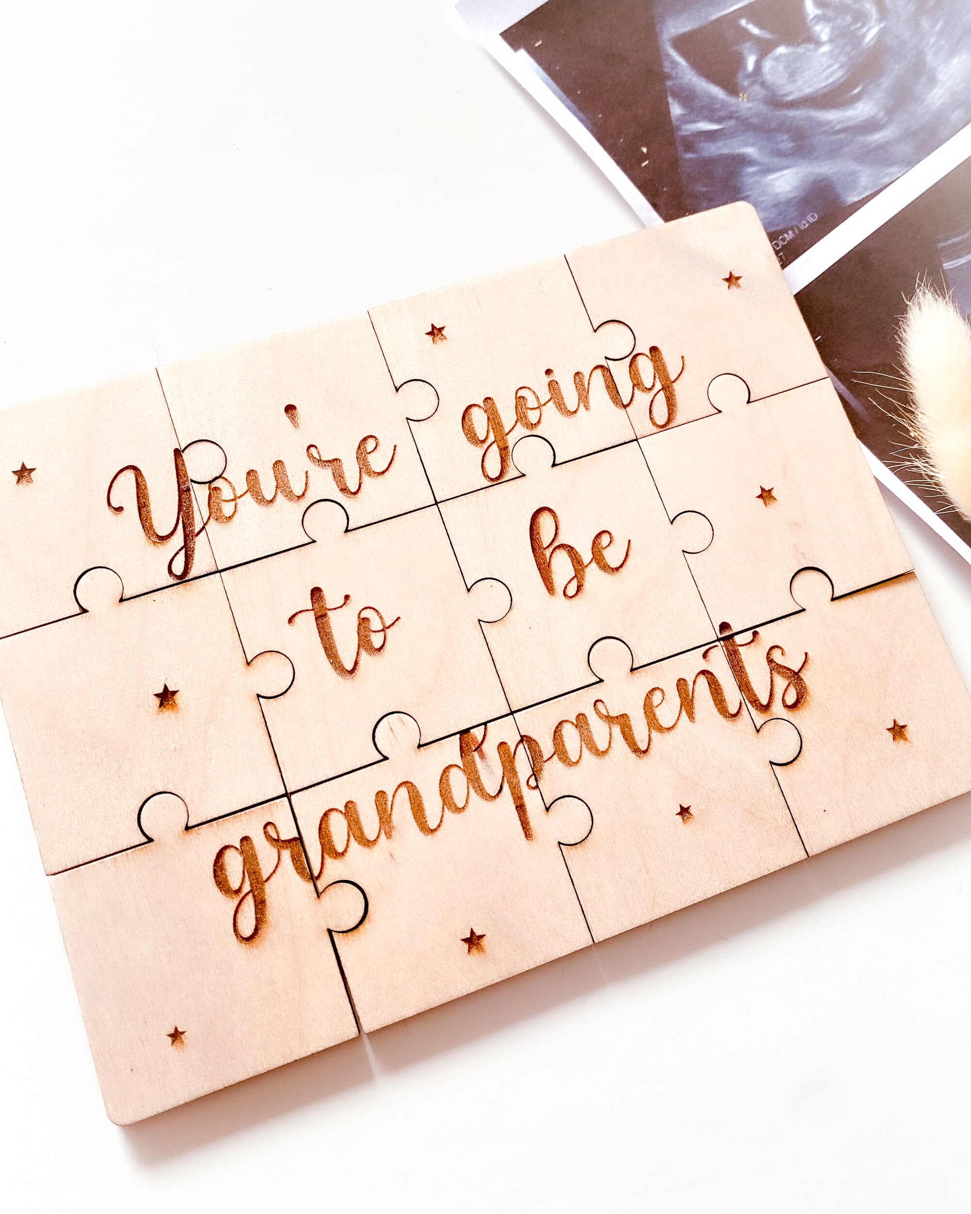 Puzzle Pregnancy Announcement to Grandparents Wooden Etsy