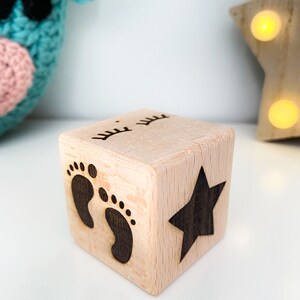 Personalized wooden letter blocks, Baby name blocks, 4x4 baby blocks, Alphabet cubes, Montessori baby toy, Natural wooden gift for kids image 7