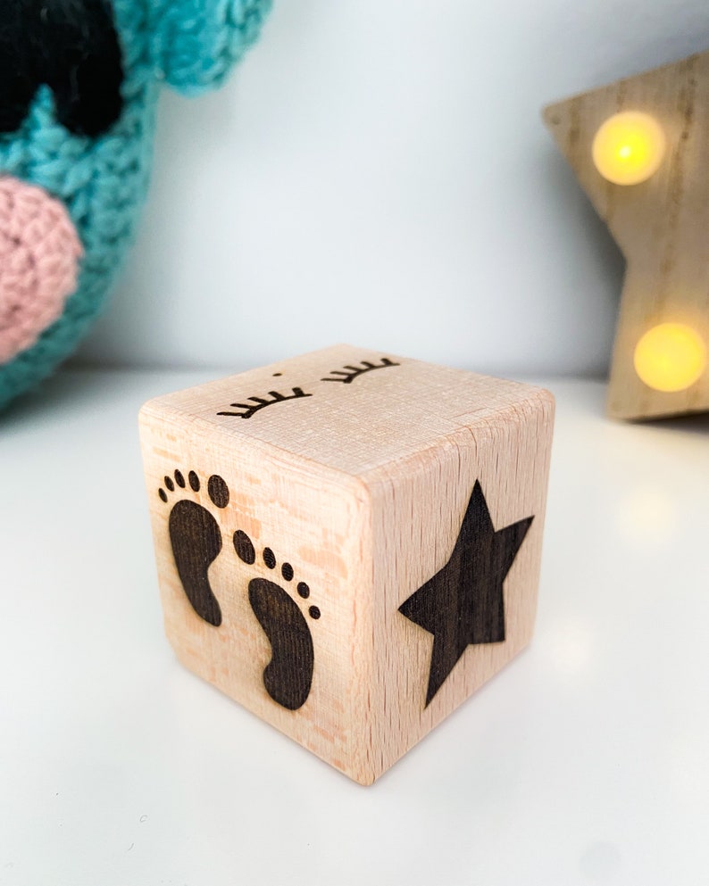 Personalized wooden letter blocks, Baby name blocks, 4x4 baby blocks, Alphabet cubes, Montessori baby toy, Natural wooden gift for kids image 7