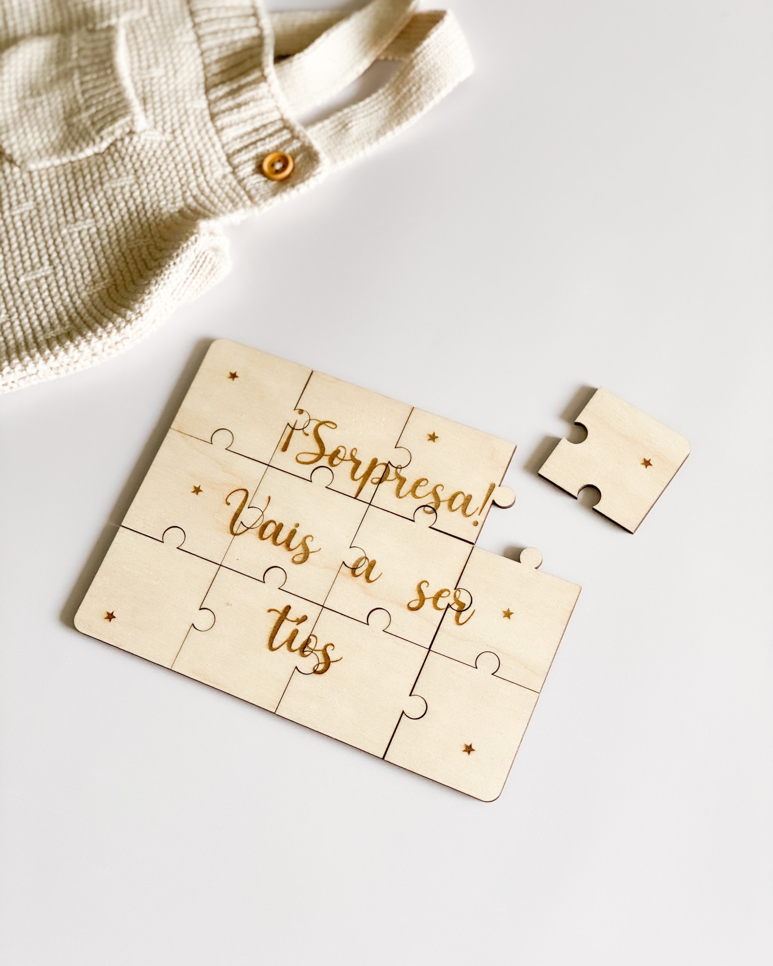 Puzzle Pregnancy Announcement to Grandparents, Wooden Pregnancy