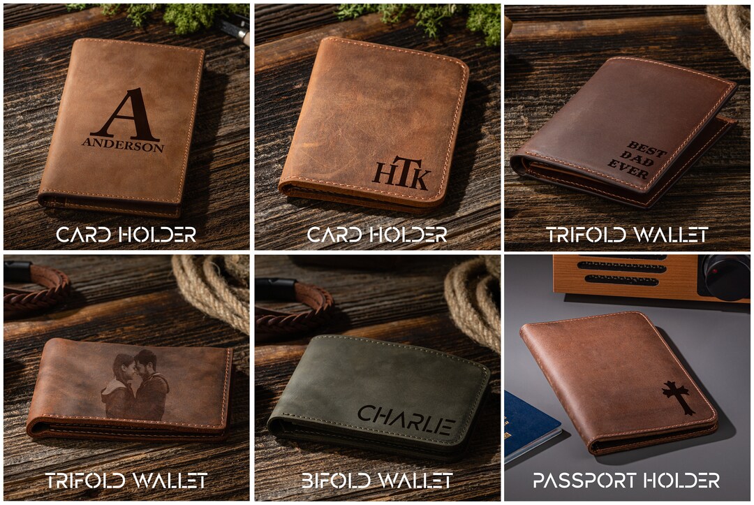 Personalized Business Card Holder Leather Wallet for Men - Etsy