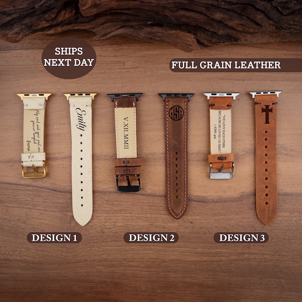 Personalized Leather Apple Watch Band • Custom Leather Watch Strap • Apple Watch Band • Gift for Boyfriend • Mothers Day • Gift for Him •