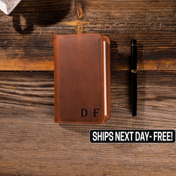 Personalized Leather Notebook Case, Leather Notebook, Engraved Notebook Holder, Notebook Cover, Gift for Him, Gift for Her, Teacher Gift