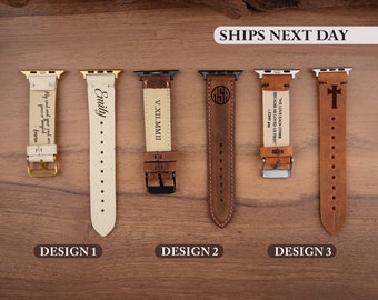 Personalized Leather Apple Watch Band • Custom Leather Watch Strap • Apple Watch Band • Gift for Boyfriend • Mothers Day • Gift for Him •