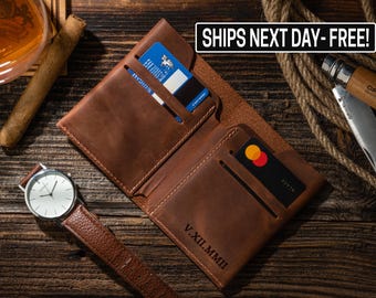 Billetera minimalista personalizada, tarjetero de cuero, billetera de cuero personalizada, billetera delgada grabada, regalos para el día del padre, regalo para él