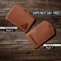 Custom Leather ID Card Holder • Leather Badge Holder • Leather ID Holder • Personalized Leather ID Holder • Coworker Gifts