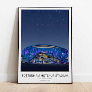 Tottenham Stadium Hand Drawn and Vectorised | Minimalist Art Print Poster