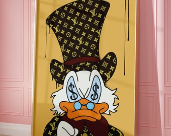 Scrooge McDuck Print, Print Poster Artwork, Framed, Wall Art, Home Decor