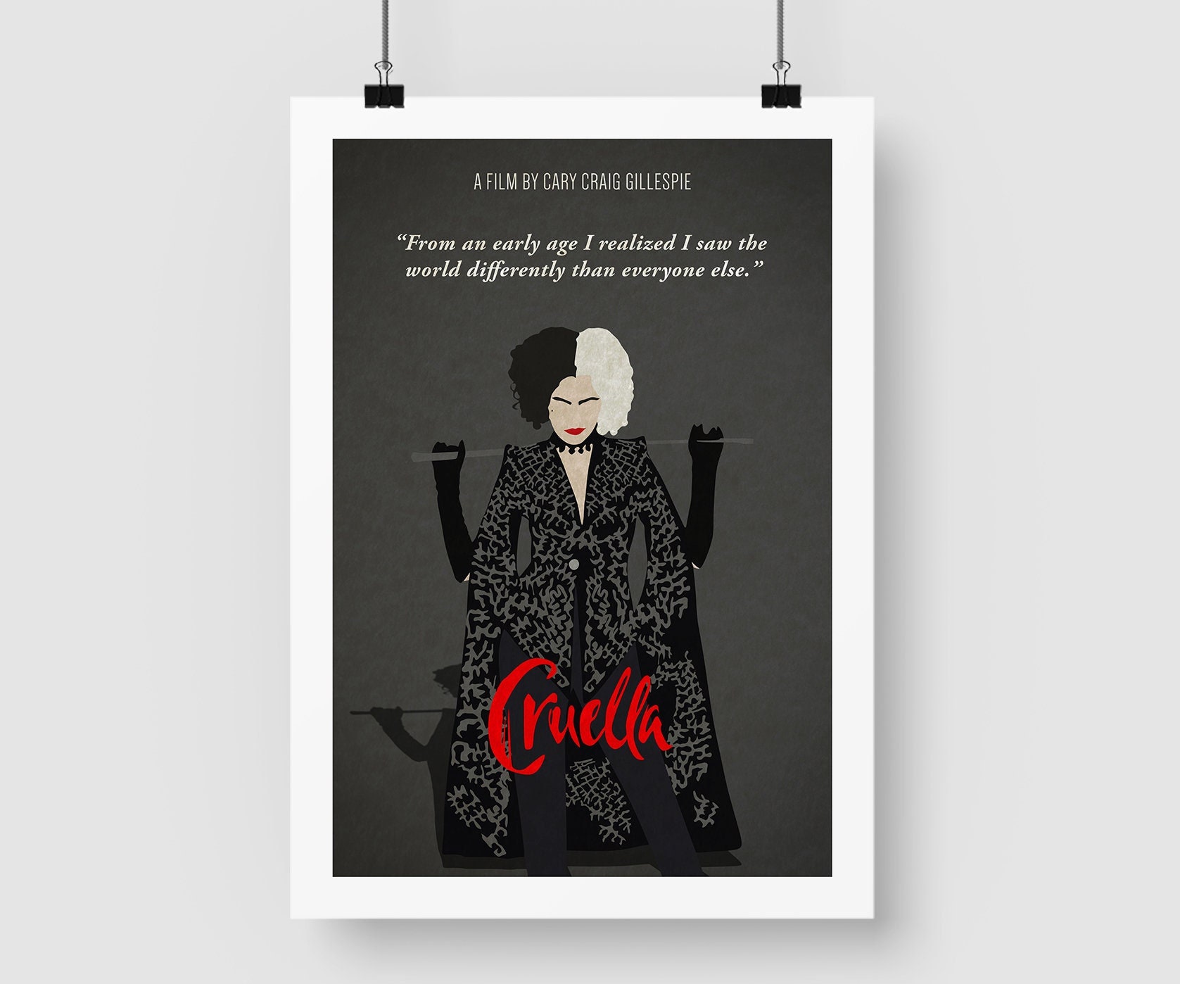 Cruella Minimalist Movie Poster, Art Print, Framed Movie Poster - Etsy