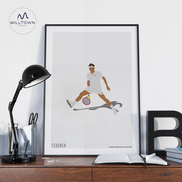 Affiche imprimée d'art minimaliste Federer | Collection Tennis®