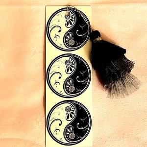 YingYang Bookmark with Tassels