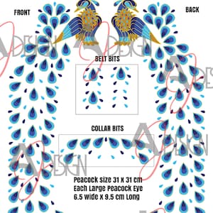 Elvis Peacock Jumpsuit & Belt Replica fabric print Embroidary  vinyl cut Pattern PDF SVG Files Fully Scaled Jumpsuit Pattern