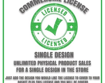 Commercial License, The Commercial License covers a single AJDesign68 design just add the Design you want to basket plus this licence