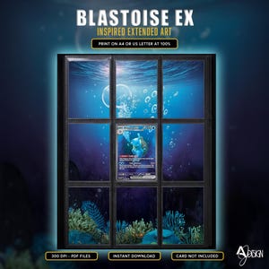 Blastoise Extended Art 9 Pocket Binder Page Plus Wall Art Pokemon display Scarlet & Violet 151