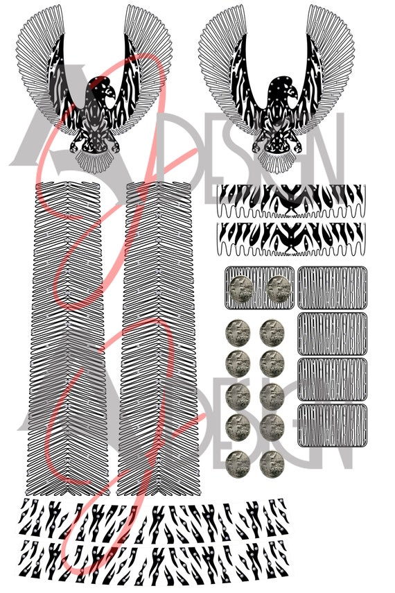 Elvis Phoenix Jumpsuit & Belt Replica fabric print Embroidary  vinyl cut Pattern PDF PNG Files Fully Scaled Jumpsuit stud placement Pattern