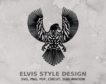 Elvis Pheonix T Shirt Design SVG Tshirt Cut File Circut Wall Art Car Decal silhouette T-shirts design Sublimation PNG mug design Gift idea