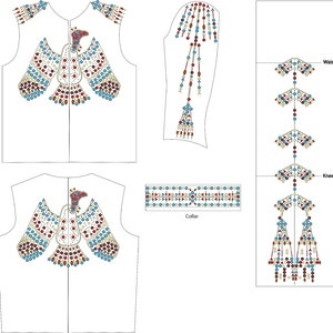 Elvis Thunderbird Full Jumpsuit Stud Placement Pattern PDF Files Fully Scaled placement Pattern you can Print at Home on A4 Paper