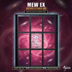 Mew ex 193 Extended Art 9-vakken ringbandpagina plus muurdecoratie Pokémon display Scarlet & Violet
