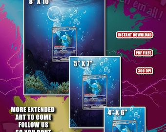 Blastoise ex 200/165 Arte Estendida de Pokémon, Arte de Parede, Vários Tamanhos Inclusos, Exibição de Parede de TCG, Download Digital