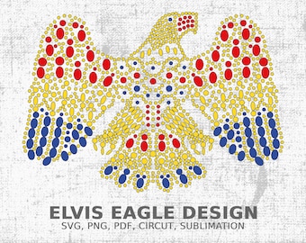 Elvis Aloha Jumpsuit Eagle T Shirt Design SVG Tshirt Cut File Circut Wall Art Car Decal silhouette T-shirts design Sublimation mug design