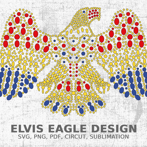 Elvis Aloha Jumpsuit Eagle T Shirt Design SVG Tshirt Cut File Circut Wall Art Car Decal silhouette T-shirts design Sublimation mug design