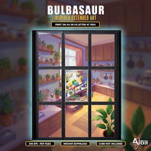 Bulbasaur Extended Art 9-vakken ringbandpagina plus muurdecoratie Pokémon display Stellar Crown