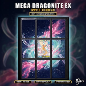 Mega Dragonite 290 Extended Art 9 Pocket Binder Page Plus Wall Art Pokemon display Ascended Heroes