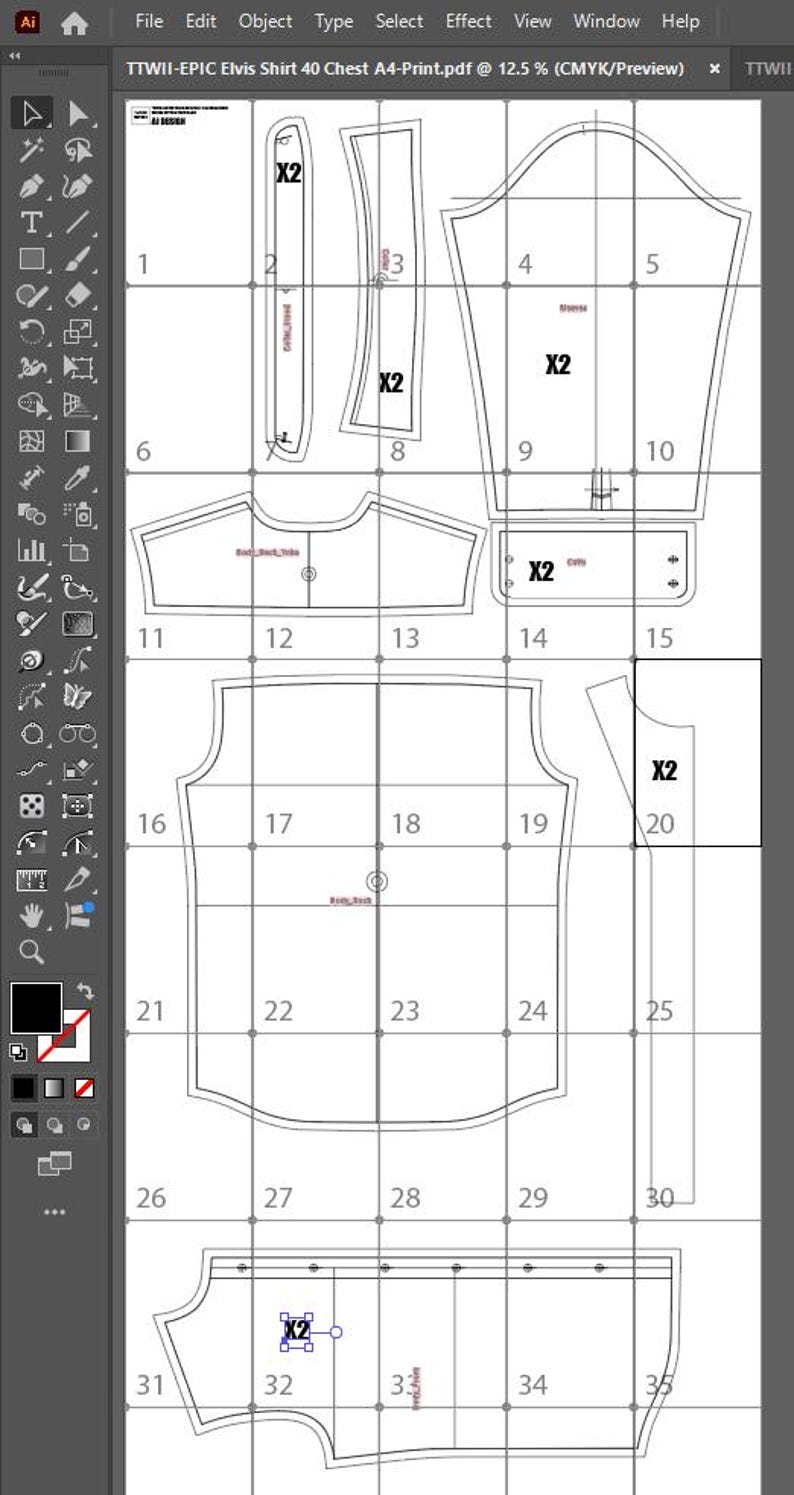 Elvis Epic 70s Shirt Sewing Pattern, Chest Sizes 38 to 50 Inch (digital ...