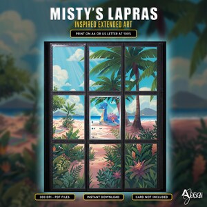 Mistys Lapras Extended Art 9 Pocket Binder Page Plus Wall Art Pokemon display Destined Rivals