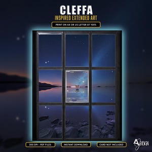 Cleffa 202 Extended Art 9 Pocket Binder Page Plus Wall Art Pokemon display Obsidian Flames