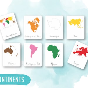 Montessori Maps - Continents - English - Classified Images - IEF - Homeschool