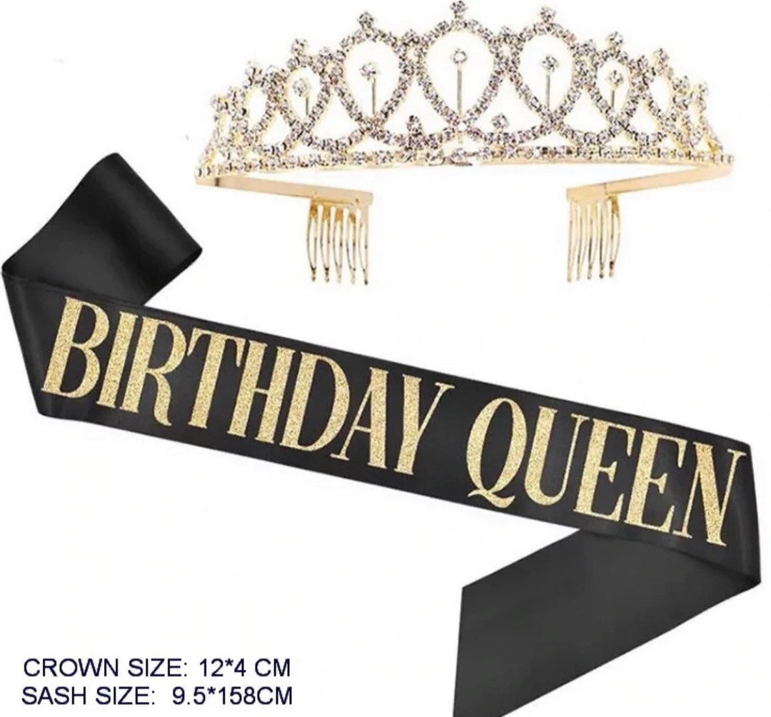 Birthday Queen Sash With Crown Etsy