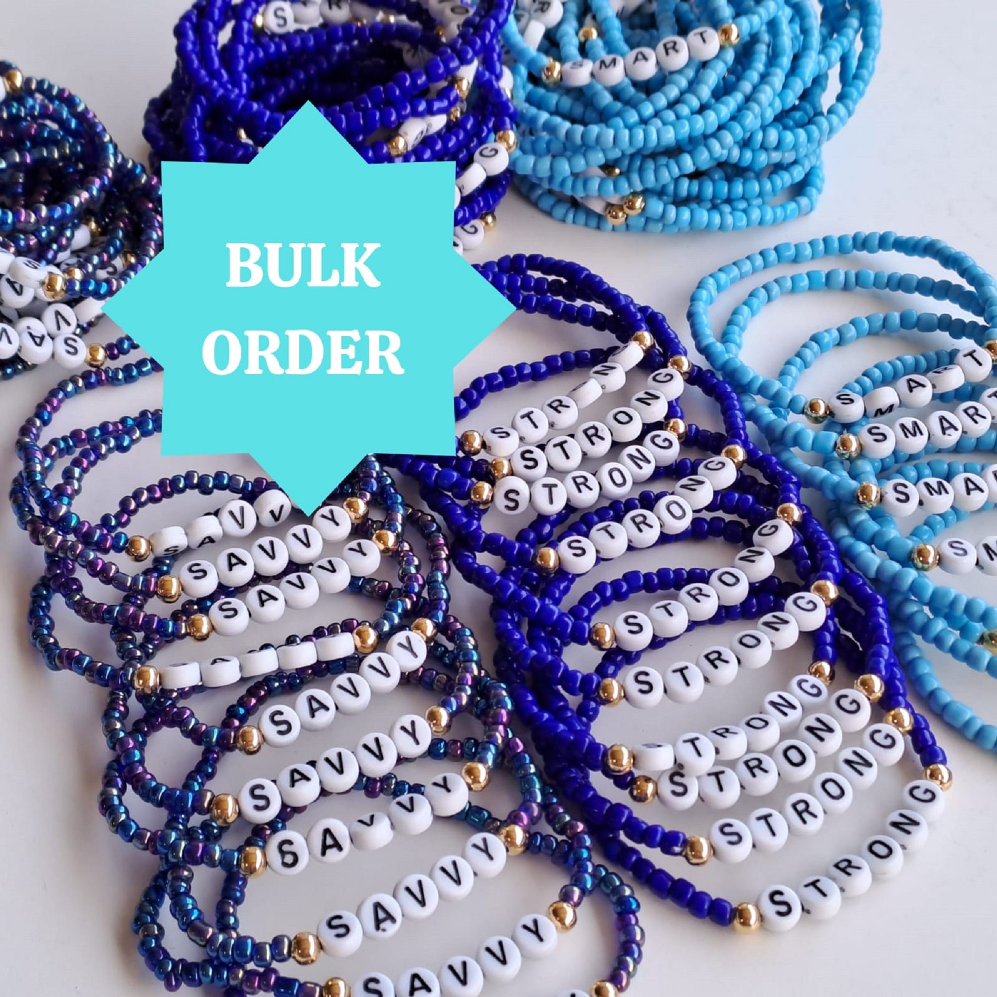 Bulk Daisy Flower Seed Bead Bracelet - Choose Your Favorite String Color! 10 Bracelets (-10%)