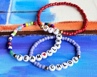 Personalized Name Beaded Bracelet: Custom Women's Jewelry Gift