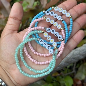 Bulk Beaded Name Bracelet: Personalized Word Stretch Bracelet