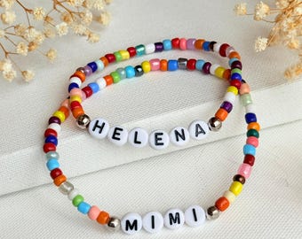 Personalized Name Beaded Bracelet: Custom Women's Jewelry Gift