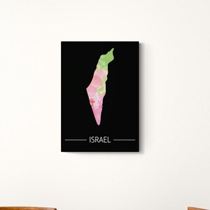 Israël Kaart Speciaal Ontworpen Levendige Kleuren Klassieke Israël Kaart Art Design.