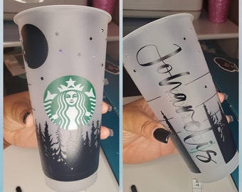 Customized cold cup with straw and lid