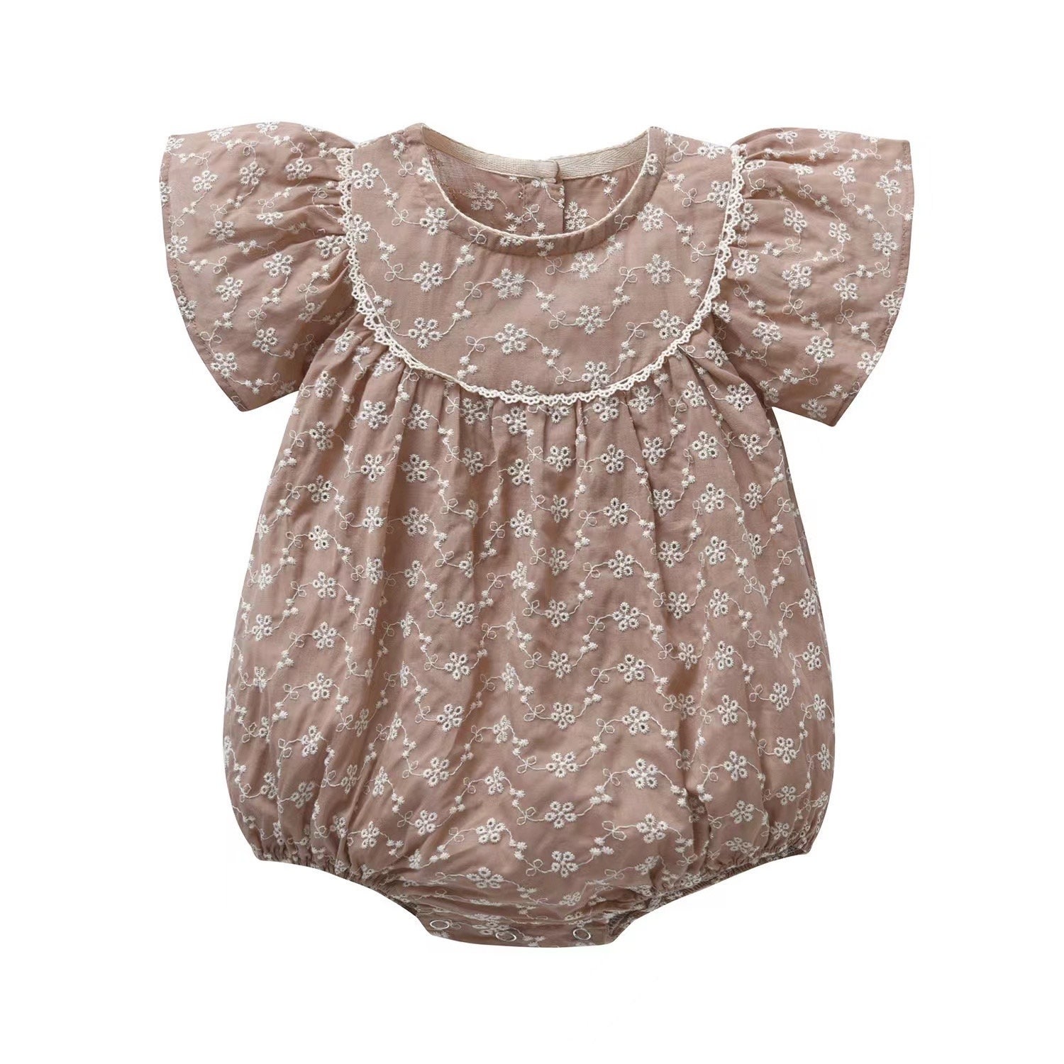 Infant Baby Romper Natural Color Girl Ruffle Dress Baptism - Etsy