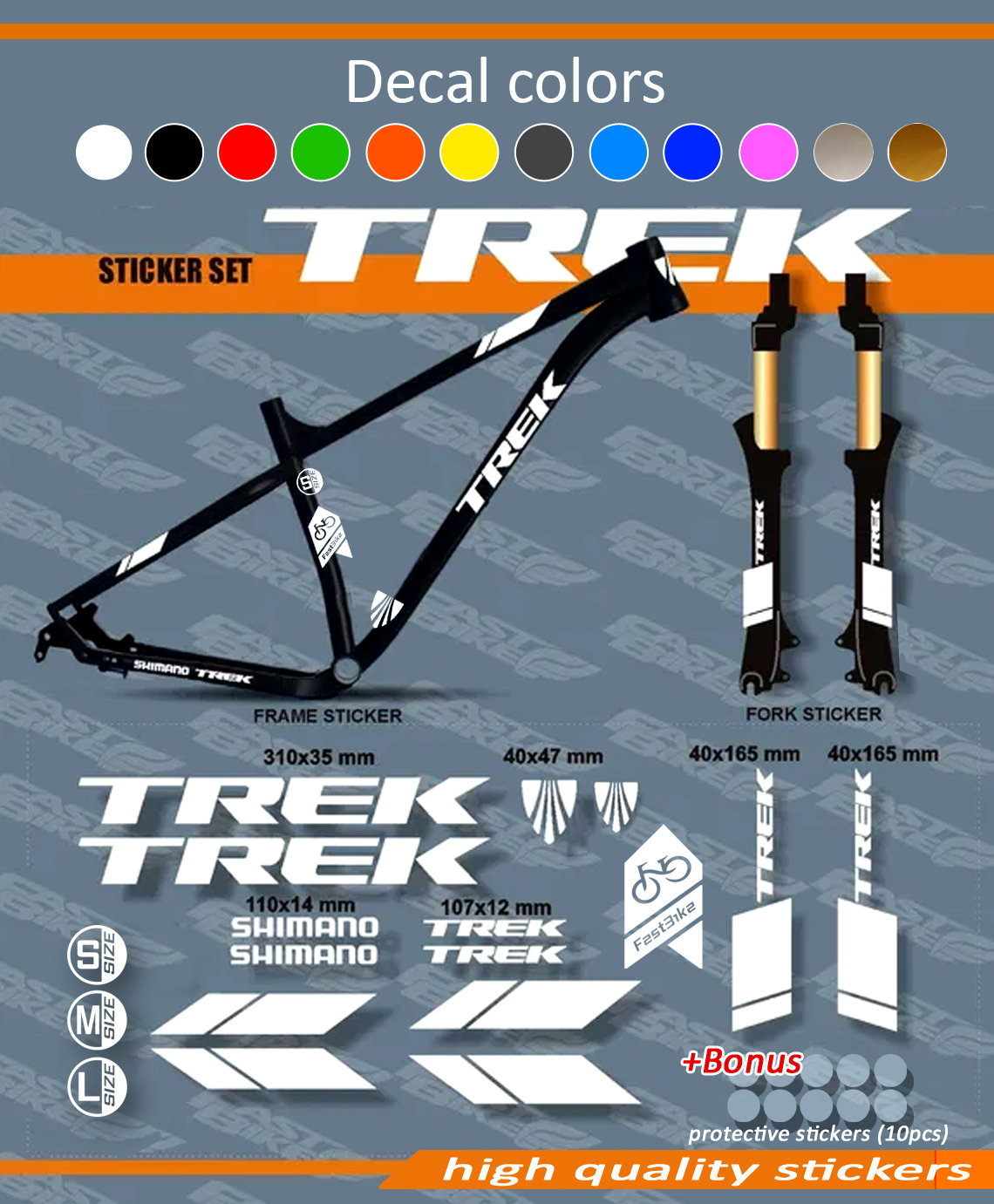 TREK Decal Stickers on Bike. Frame Set Fork. All Colors Are Etsy Ireland