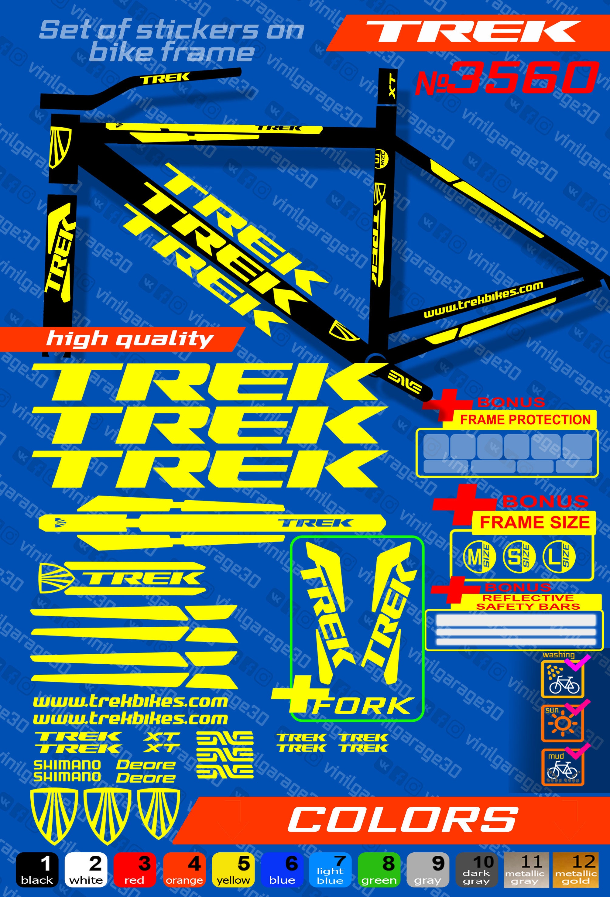 TREK Bike Stickers Set fork. All Colors Are Available Etsy Australia
