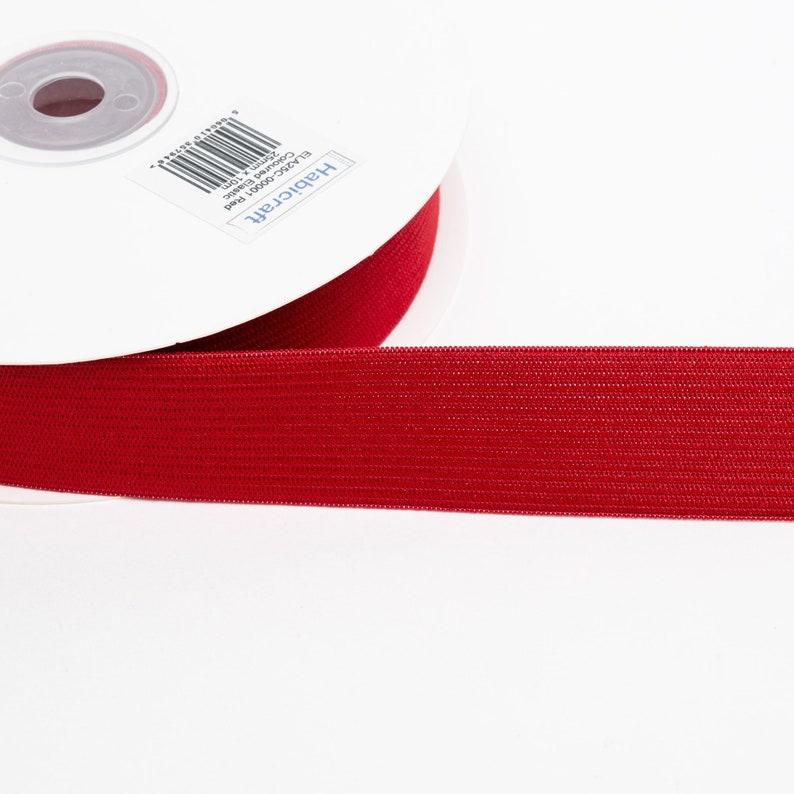 25mm Flat Elastic Coloured Woven 1 Wide 21 Colours 50cm 1m 2m 5m 10m Sewing Crafts Headbands Waistbands Sleep Masks Red