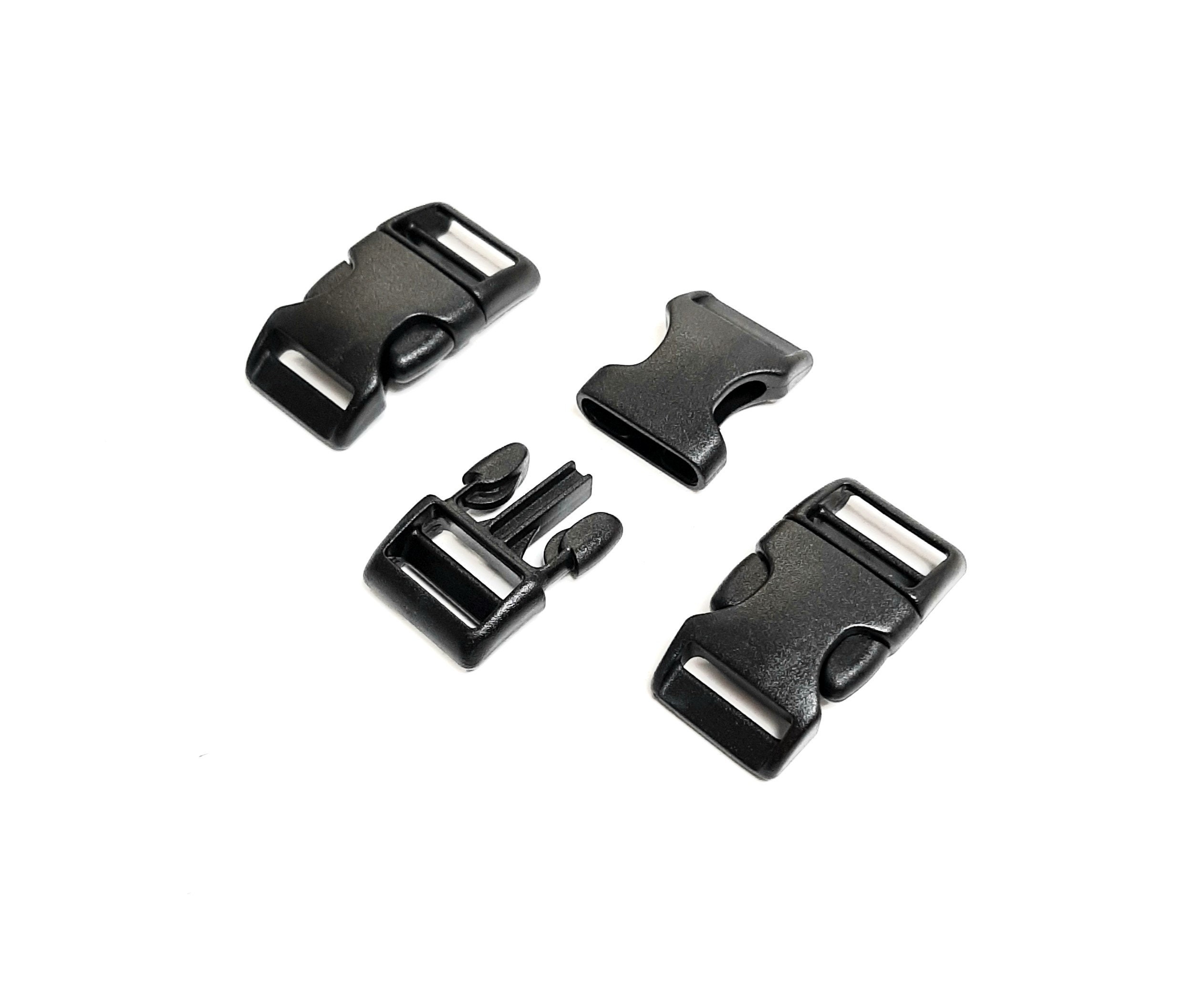 Curved Side Release Buckles Black Plastic - 13mm 16mm 20mm 25mm For Straps & Bags