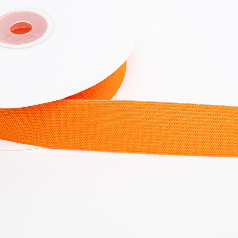 25mm Flat Elastic Coloured Woven 1 Wide 21 Colours 50cm 1m 2m 5m 10m Sewing Crafts Headbands Waistbands Sleep Masks Orange