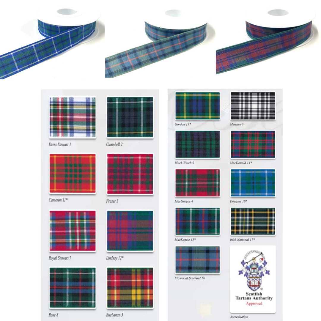Acottish Ribbon Tartan Ribbon Berisfords 25mm Scottish Ribbon Approved Sewing Crafts ...