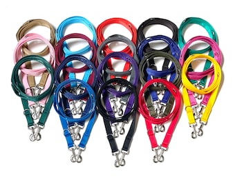 Police Style Dog Training Lead Double Ended Leash Multi Functional 5ft - 8ft - 11ft - 15ft - 18 Colours 25mm Cushion Webbing 1st Class Post