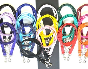 Police Style Dog Training Lead Double Ended Leash Multi Functional 5ft - 8ft - 11ft - 15ft - 18 Colours 25mm Cushion Webbing 1st Class Post