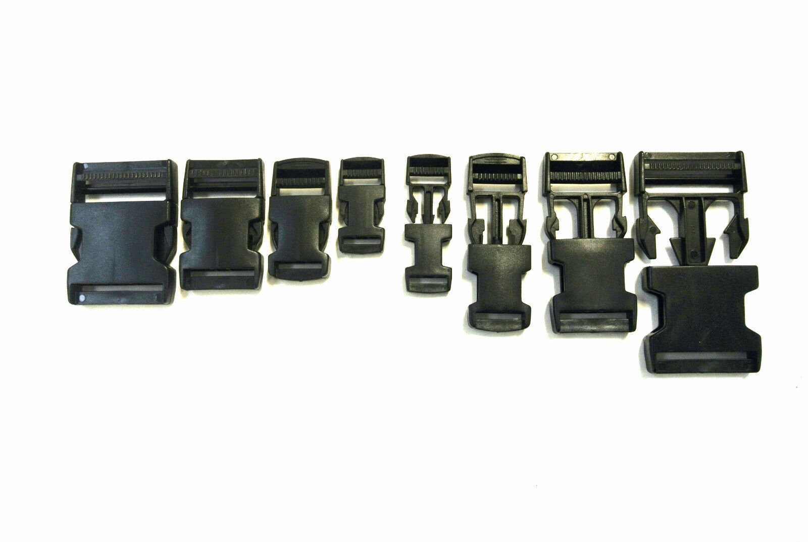 Lot De 4 Boucles Enfichables à Déclenchement Latéral 25 Mm - Plastique Noir, Neuf, Marque Aeuezxx