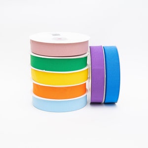 25mm Flat Elastic Coloured Woven 1 Wide 21 Colours 50cm 1m 2m 5m 10m Sewing Crafts Headbands Waistbands Sleep Masks image 3